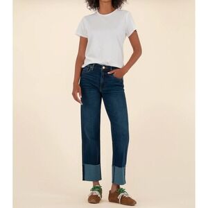 KUT From The Kloth Women's Size 2 High Rise Fay Fab Ab Straight Leg Cuffed Jeans